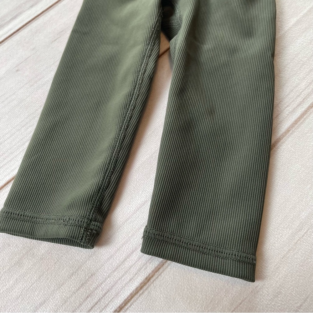 Little Bipsy Ribbed Athletic Leggings Baby Girl 0-3 Months Forest Green Boho - Picture 3 of 7